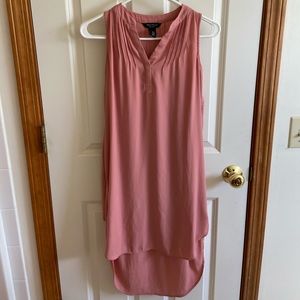 WHBM Pink High Low Sleeveless Sheath Dress